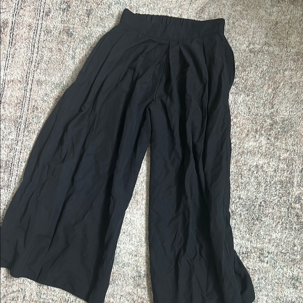 Free People Black Wide-Leg Pants